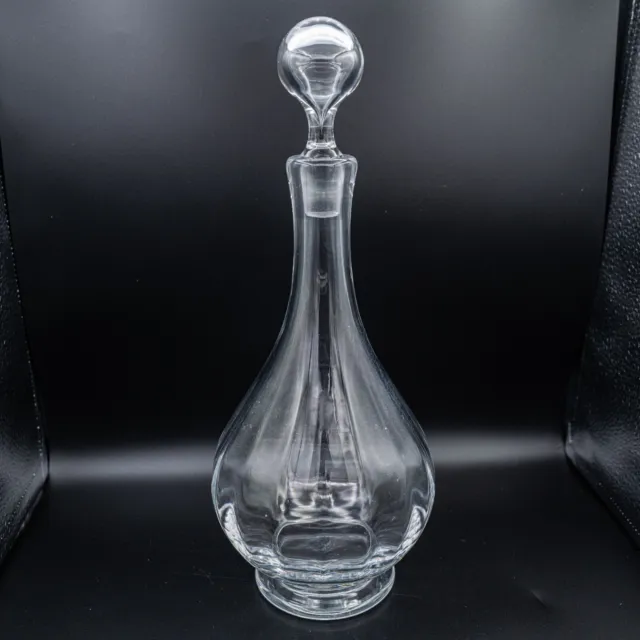 Baccarat France Crystal Montaigne  Optic Decanter & Stopper 12.5"H FREE USA SHIP