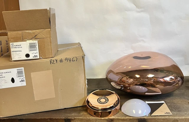 Large 19.5” Tom Dixon Copper Melt Led Wall Or Ceiling Light Fixture 3