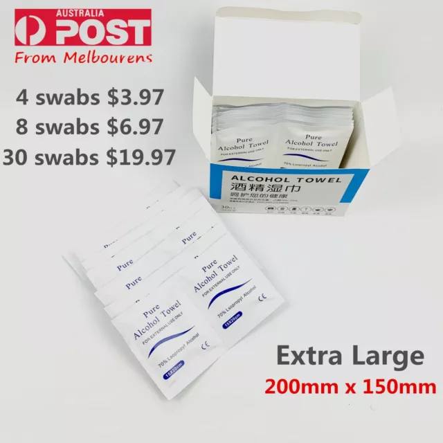 Extra Large Alcohol Portable Swabs / Wipes / Pads 20 40 100 x Prep Pad Medical