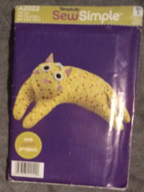 Simplicity SEW SIMPLE A2022 NEW UNCUT Cat Shaped BOOSTER PILLOW