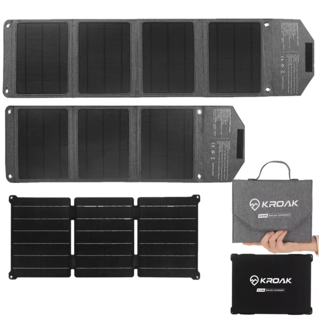 Solar Ladegerät 45/60W Faltbare Solarpanel Mono Solarmodul Dual-USB für Handy