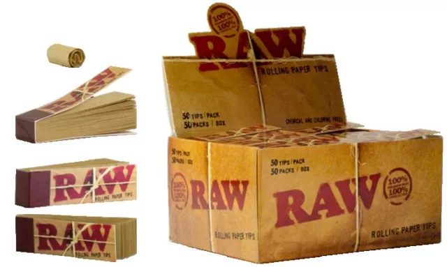 Raw TIPS 20 Carnets x 50 Filtres en carton (Tip, Toncar)