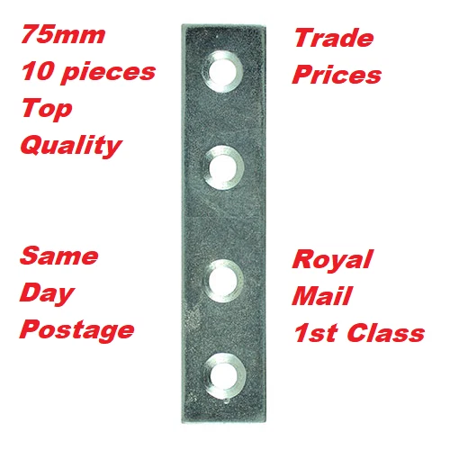 Produktbild von 10x FLAT STRAIGHT STEEL MENDING PLATES BRACKETS 100mm METAL