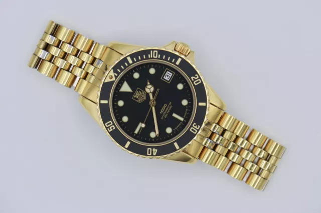 TAG HEUER 1000 Professional 984.013 Lupo di Wall Street quadrante nero placcato oro EUR 2.216 12 PicClick IT