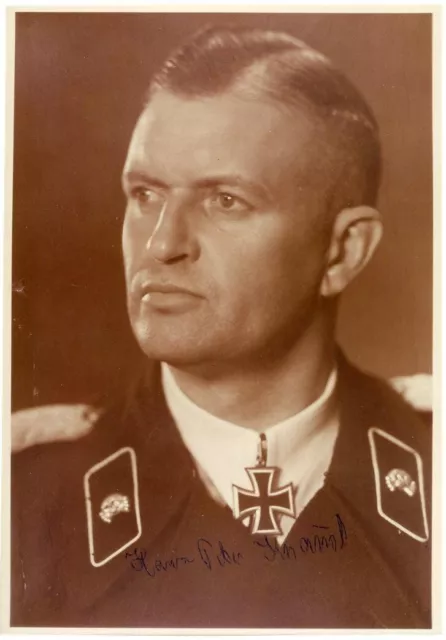 Hans-Peter Knaust-Vintage Signed Photograph (Oberstleutnant in Wehrmacht)