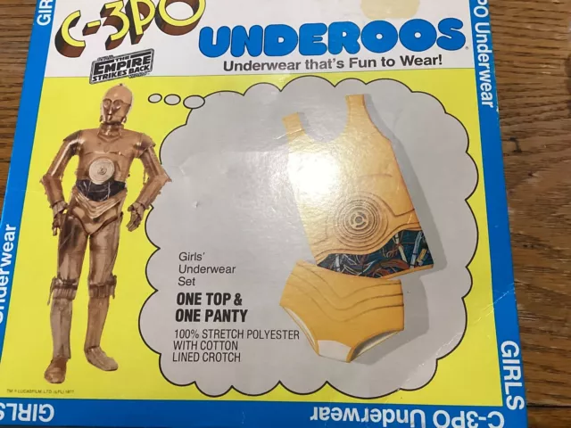 NEW Vintage 1977 STAR WARS C-3PO Underoos sealed in package GIRLS