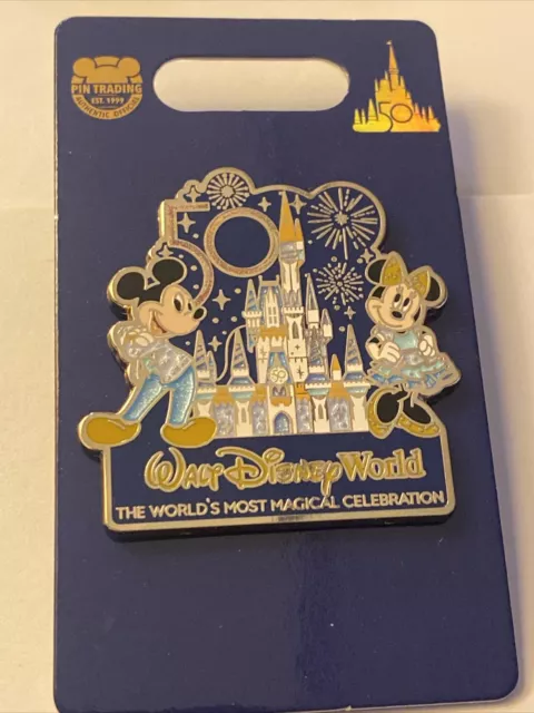 Disney Parks Pin WDW Mickey & Minnie Mouse 50th Anniversary Limited Release