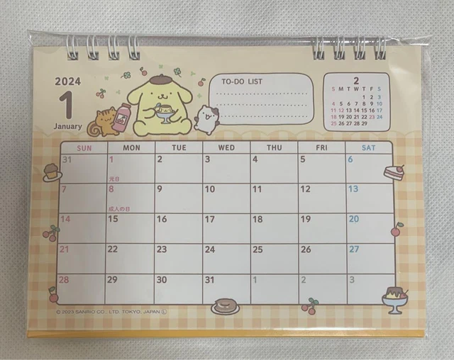 SANRIO POMPOMPURIN 2024 Desk Ring Calendar £44.32 PicClick UK