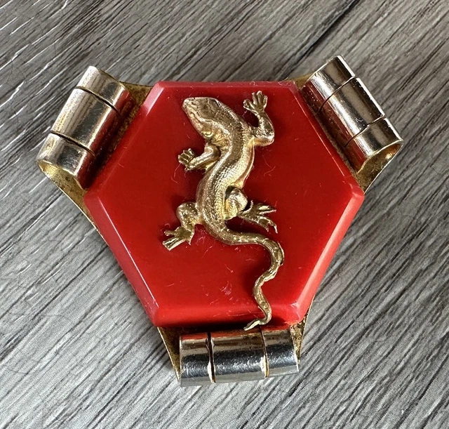 Broche Vintage Métal Argenté Signée Mauret - Longueur 6,5 Cm - 40,7 G - Bel état