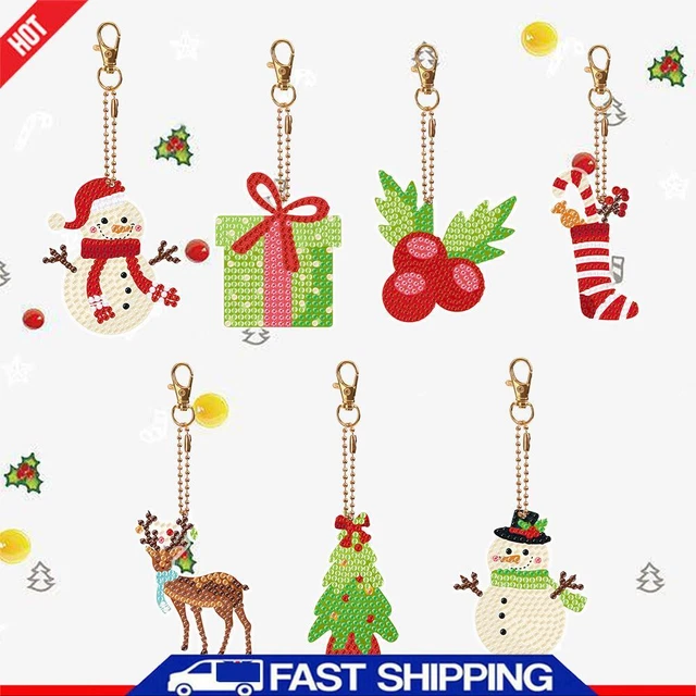 Double Sided Rhinestone Pendant Ornament Xmas Tree Special Shape 7PCS ?