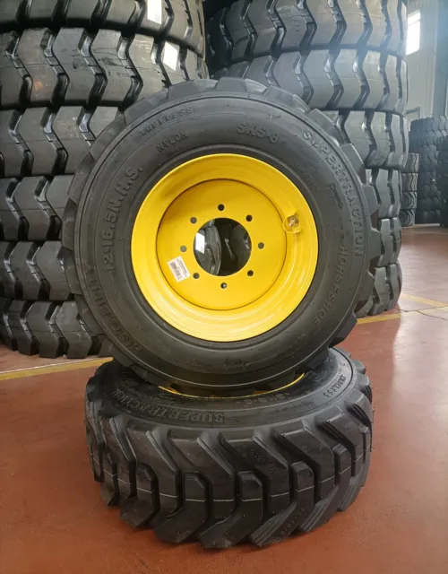 12-16.5 16PLY Skid Steer Loader Tubeless Tire-R4-Super Heavy Duty-H Load-(1L+1R)