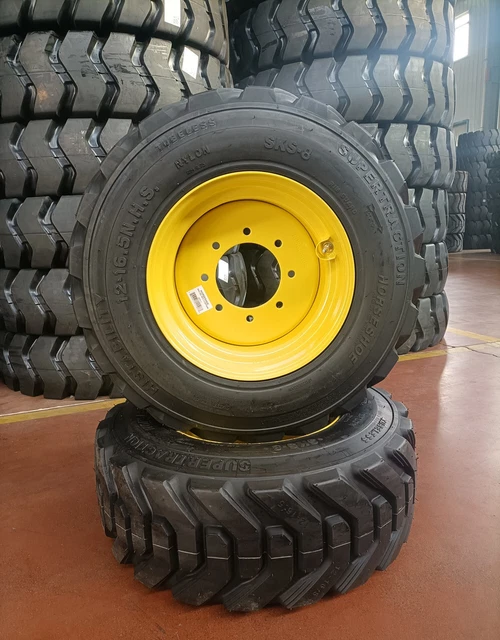12-16.5 16PLY Skid Steer Loader Tubeless Tire-R4-Super Heavy Duty-H Load-(1L+1R)