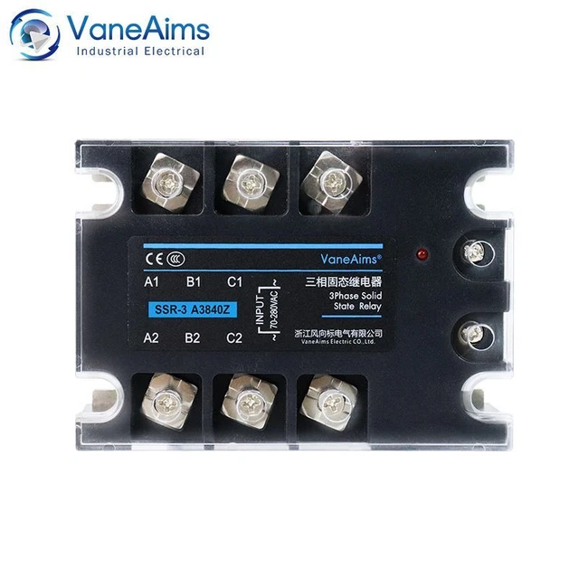 Solid State Relay 3-32V Input DC 24-380V AC Output 3 Phase 10A-150A SSR Module