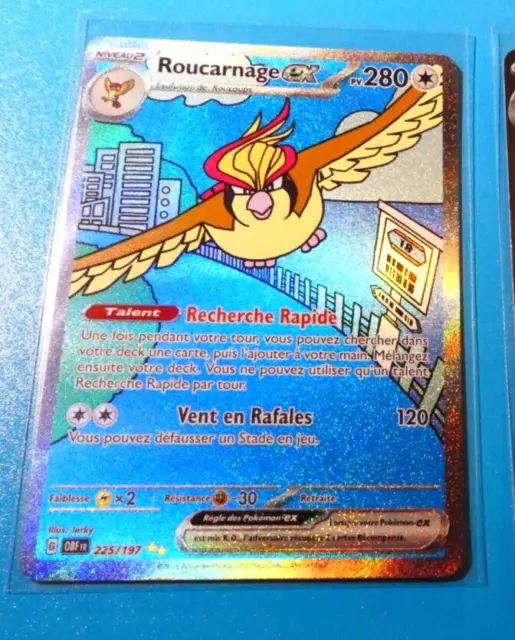 Pokemon Obsidian Flames Card Holo Secret Card Fr Roucarnage EX 225/197 OBF
