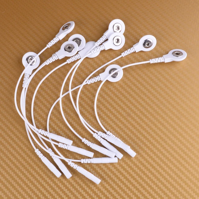 10X Tens 2.0mm to 3.5mm Pin Snap Connector Electrode Lead Wire Adapter Cable
