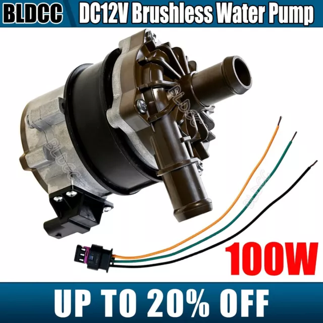 100W 12V Large-flow Engine Auxiliary Circulation Pump Brushless Motor Water Pump
