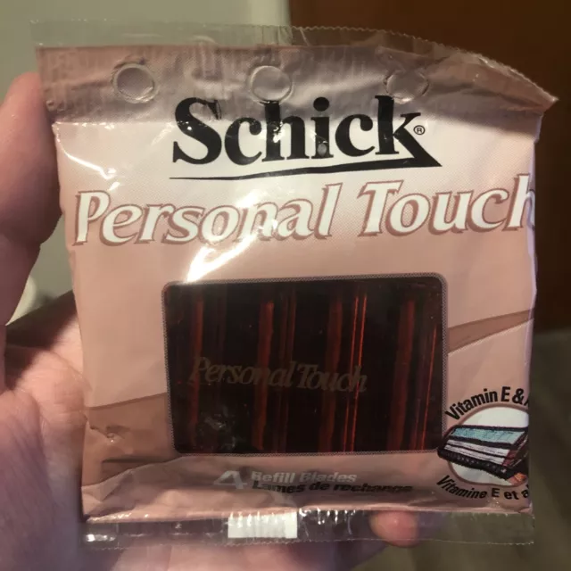 Paquete de 4 cuchillas de recarga Schick Personal Touch Razor NUEVO SELLADO 2002