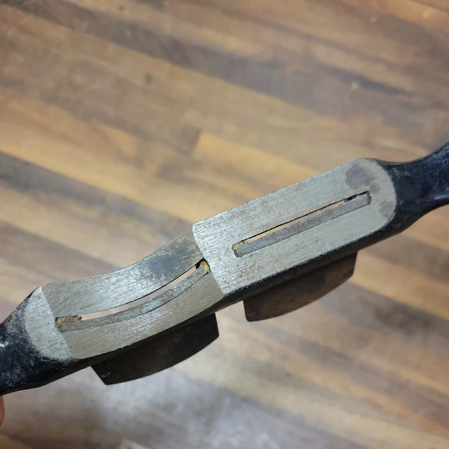 K926- Antique  STANLEY Sweetheart No. 60 DOUBLE SPOKE SHAVE Concave & Flat 6