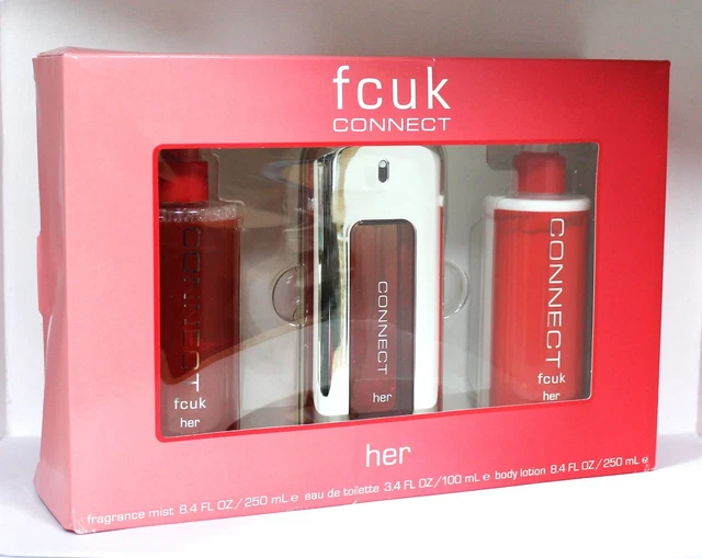 FCUK CONNECT HER EDT 100ml, Fragrance Mist 250ml and Body Lotion