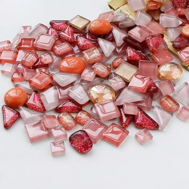 200g Mixed Color Irregular Glass Mosaic Tiles Tessera for DIY Handmade Art Craft