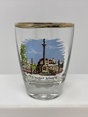 Vintage Trafalgar Square London England Europe Shot Glass Souvenir Collectible