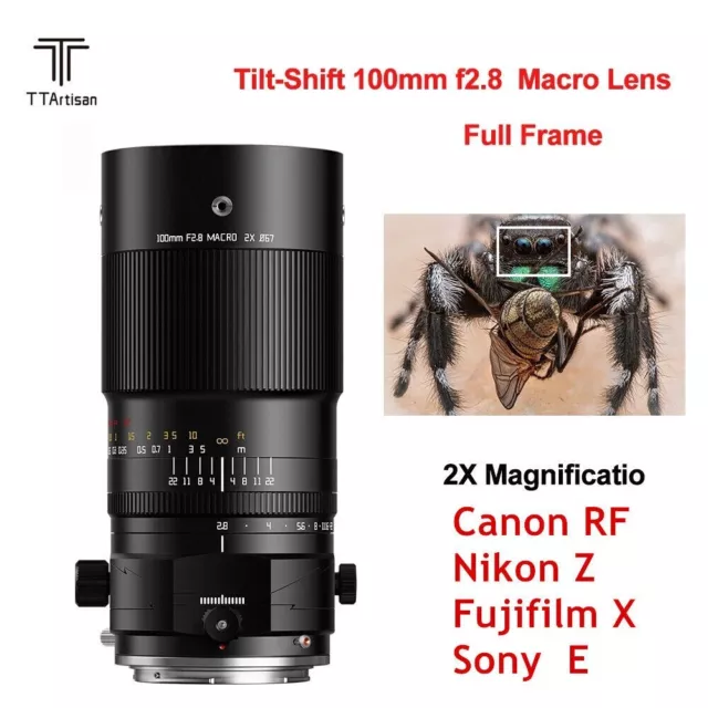 TTArtisan Tilt-Shift 100mm F2.8 Full Frame For Sony E Fuji X Nikon Canon R Mount