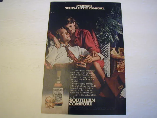 1970s Southern Comfort Liquor Bar Decor Man Cave VINTAGE AD RARE L025