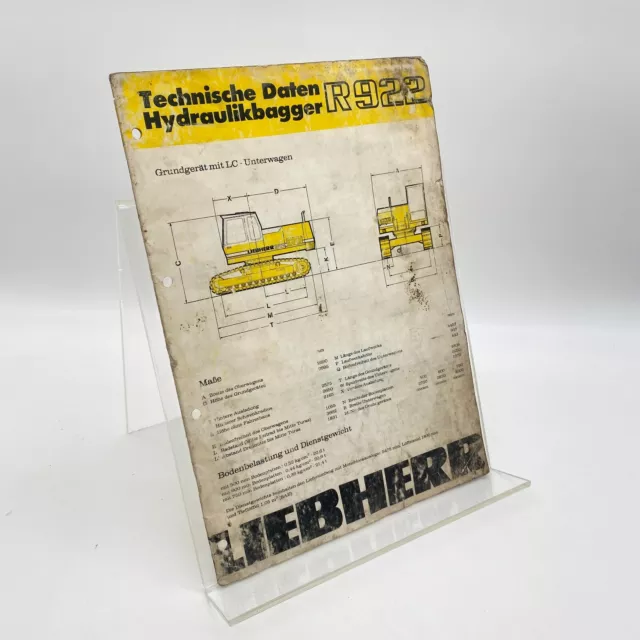 Liebherr/Hydraulic Bagger/R922/Technical Data/Brochure