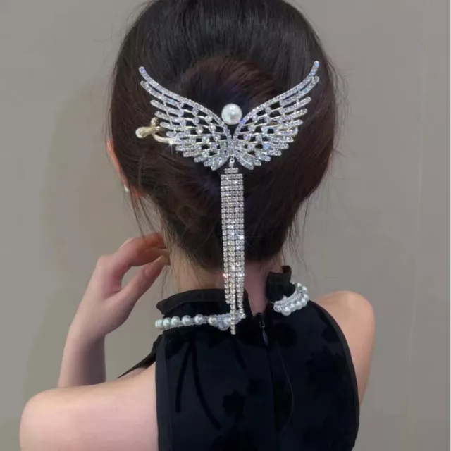 Elegant Metal Pearl Hair Clip Women Hair Accessories Butterfly Hair Claw  Clip