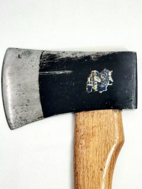 Vintage DIAMOND BRAND Hatchet Axe Wood Chopping Tool Wooden Handle 16" Long 3