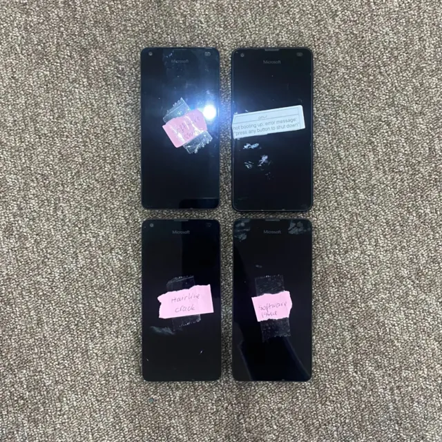 Joblot of x4 Microsoft Lumia 550 Black Smartphones - Faulty For Spares & Repairs