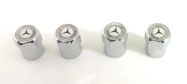 x4 Mercedes Benz ALL VARIATION Metal Dust Air Valve Tyre Stem Caps FIT ALL model