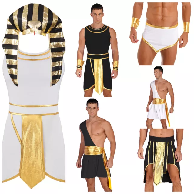 Men's Roman Costume One Shoulder Ancient Greek Fancy Dress Party Outfit Cosplay 2