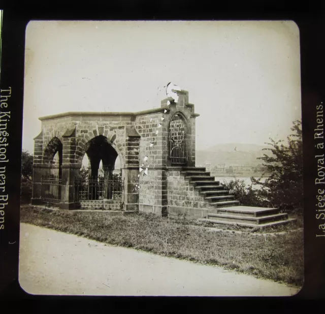 Glass Magic lantern slide THE KINGSTOOL NEAR RHENS  C1910 GERMANY RHINE PHOTO