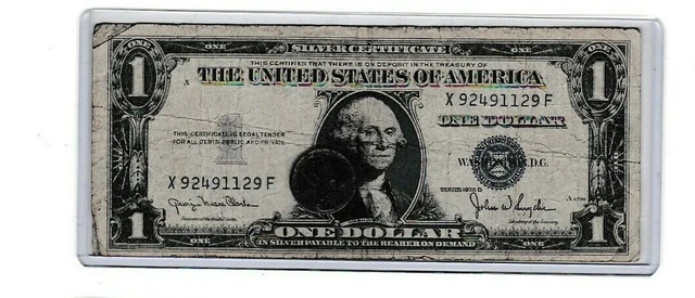 1943 Steel cent/penny 🔴& 1957 Silver Certificate note, lot of 1 each 2