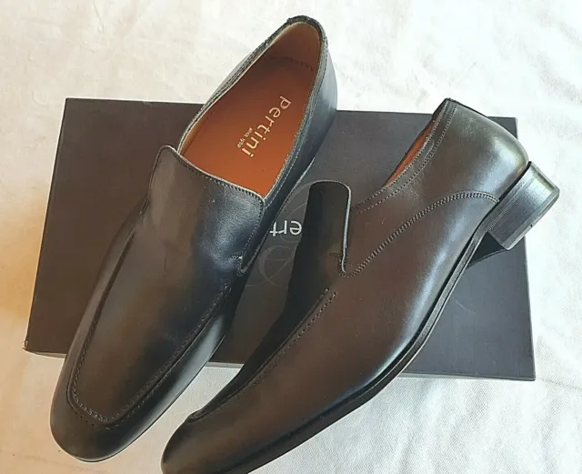 chaussures neuves en cuir lisse noir Pertini modèle Anilbox taille 41 (pa)