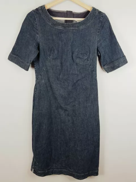 BODEN FREYA SIZE 4 Navy Blue Beaded Leaf Print 3 4 Sleeve V Neck