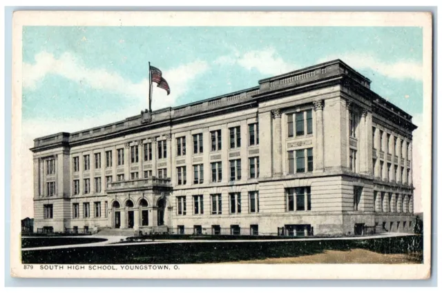 Youngstown Ohio OH Postcard South High School Exterior View Building 1917 Posted