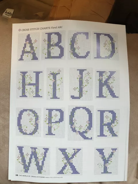 Cross Stitch Chart (From Magazine) - Alphabet - Floral ABC