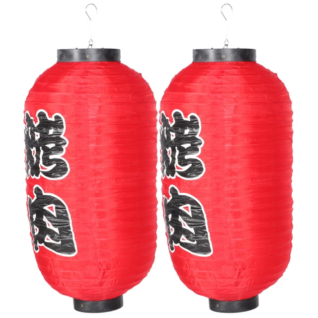 2 Pcs Silk Cloth Lantern Japanese Lanterns Sushi Restaurant Lamp
