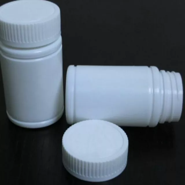 10Pcs Tablet Container Holder Plastic White Empty Medicine Bottles Capsule Pill