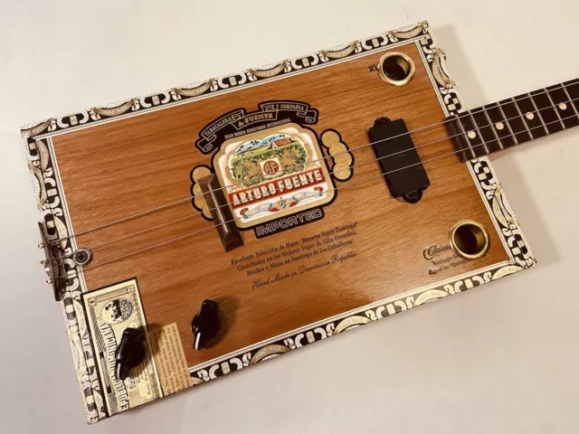 Cigar Box Guitar 3 String Electric Hand Made by Ellbogen Guitars  Video Demo