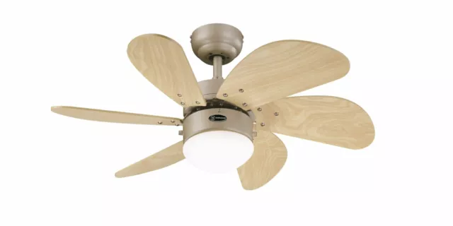 Ventilateur de plafond petit plafond ventilateur avec lampe turbo tourbill titane 76 cm