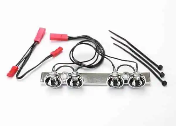 Traxxas Parts: LED light bar (chrome) (fits Summit roll cage)/ light harness ...
