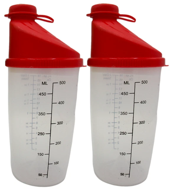 Paquete de 2 botellas de agua agitadoras de proteínas nutricionales 16 oz libres de BPA 2 ROJAS
