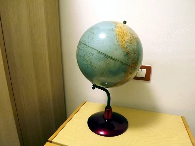 Mappamondo Globo 1954 Istituto Geografico De Agostini Vintage Italiano 47cm