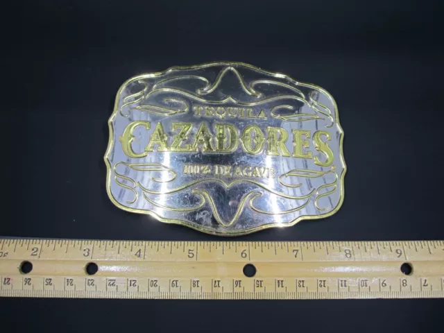 Vtg Cazadores Tequila Bull Elk 100% De Agave Advertising Large Belt Buckle 5"