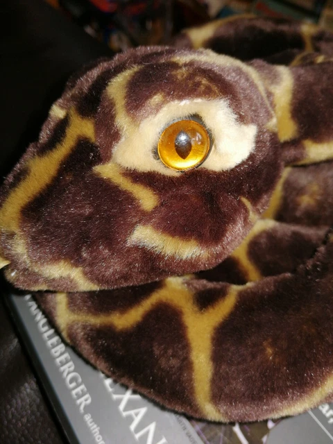 PLUSH TOY SNAKE Python Kids Toy Rattle tail keel toys coiled brown £14. ...
