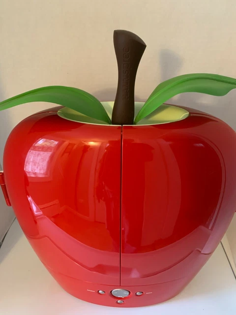Plat De Service Italien Peint Main En Forme De Pomme - Rouge Et Vert - Céramique