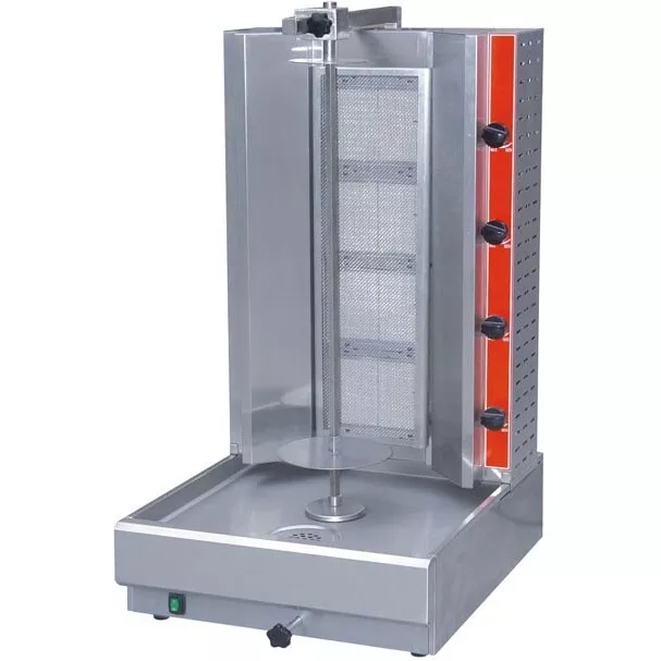 4-Burner Gas Doner Kebab Machine for Commercial Catering Use